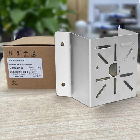 Exterior Wall Corner Mount Bracket for Surveillance Systems, Metal Bracket for Security Cameras for Wider View Angle
