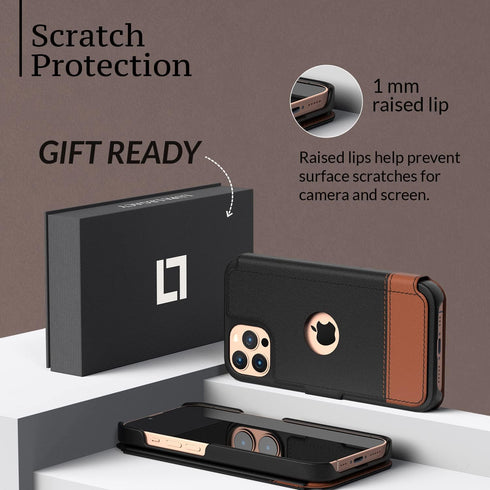 LUPA Legacy Compatible with iPhone 12 Wallet Case for Women & Men - Slim Durable Faux Leather Flip Cell Phone Case