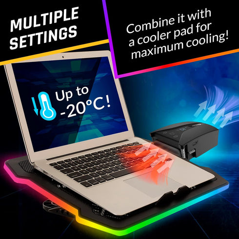 KLIM Tempest Laptop Cooler - 2024 Gaming Fan with Vacuum, Temperature Detection, 4000 RPM, Portable & Compatible