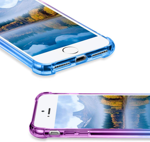 GeekZone iPhone 8 Plus/7 Plus Case, Colorful Shock Absorption Technology with Hard Back Panel (Bluepurple)