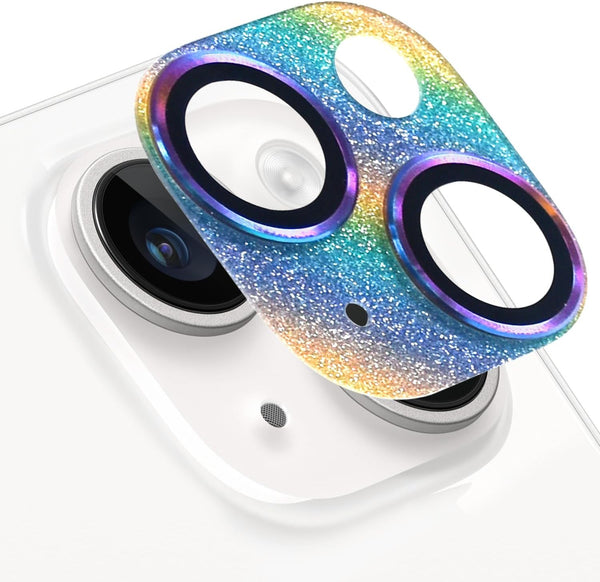 Colorful Camera Lens Protector for iPhone 14 & 14 Plus, Anti-Scratch Tempered Glass, Shockproof Full Protection.