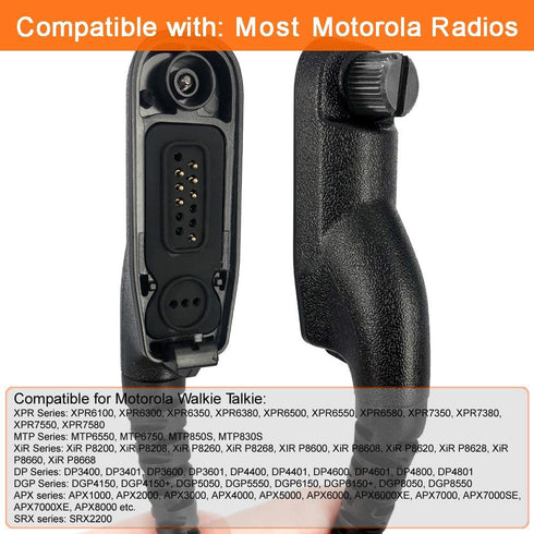 Walkie Talkie Earpiece Radio Earpiece for Motorola XPR 6350 6550 XPR 7350 7550e APX 4000 6000 APX7000 8000 XiR P8200 XiR P8208 XiR P8260 XiR P8268 Two Way Radio Headset D Shape (8268-D)