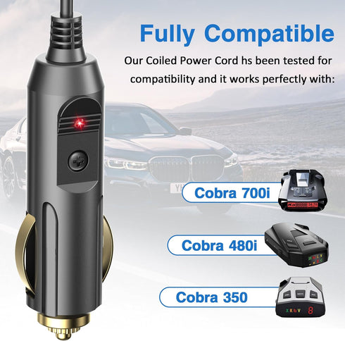 Radar Detector Power Cord Compatible with Cobra RAD 350 380 450 480i 700i XRS9370 XRS955 XRS5300