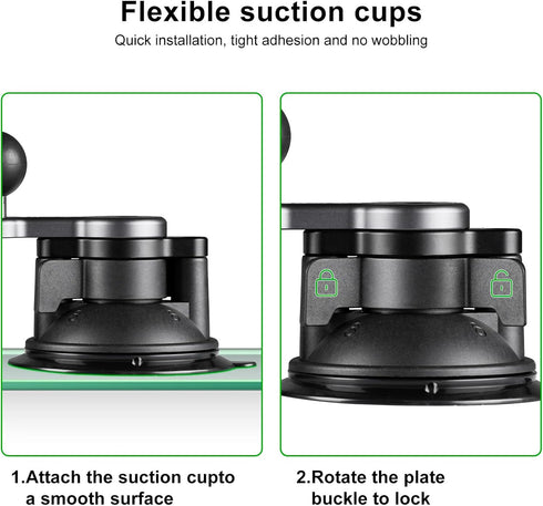 FANAUE 25mm 1" Universal Car Phone Mount - Heavy-Duty Sticky Gel Suction Cup with Ball, RAM-Compatible