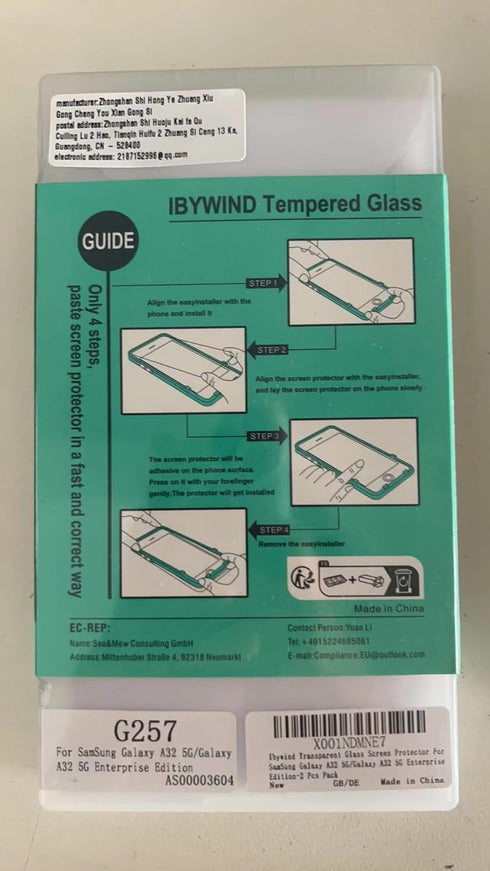 Ibywind Screen Protector for Samsung Galaxy A32 5G (6.5 Inches), with 2Pcs Tempered Glass, 1Pc Camera Lens Protector,