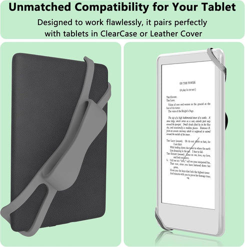 Fotbor 3 Pack 4.7-8" Ergonomic Hand Strap for Kindle & Tablets - Lying Reading Essential - Non-Slip Anti-Fall