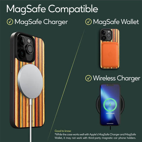 iATO iPhone 13 Pro Max Case - Premium Natural Wood Cover with Military-Grade Protection, Eco-Friendly (Skateboard)