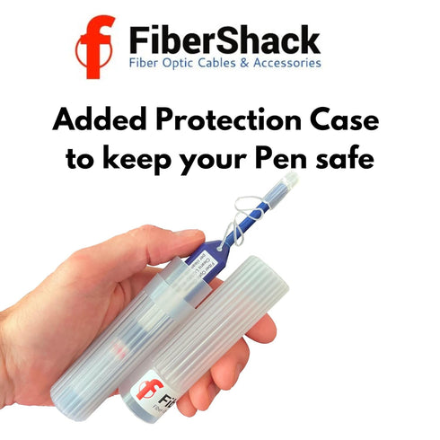 1.25mm LC Fiber Cleaner Pen, 800+ Single Click Cleaner, Optical Connector Cleaner with Damage Protection Case