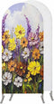 Jnbasdffb Vintage Flowers Wedding Arch Cover,Stretchy Spandex Arch Backdrop Stand Covers 6.6 FT,Spring