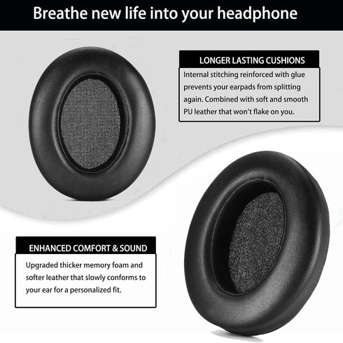 Replacement Ear Pad Cushions for Sony WH-XB910N Wireless Bluetooth Noise Cancelling Headphones (Black)