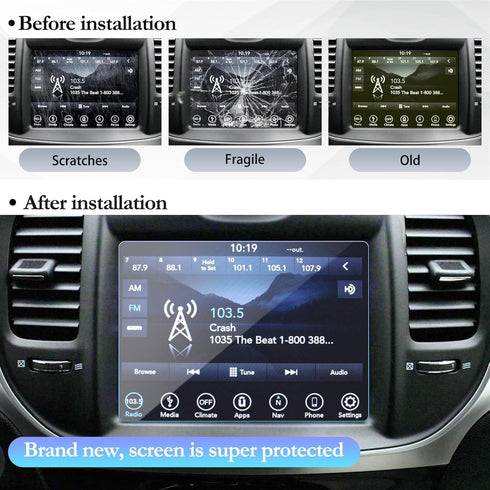 SKTU Screen Protector for 2011-2023 Chrysler 300 Uconnect 8.4 Inch Navigation Display, Tempered Glass Anti-Glare
