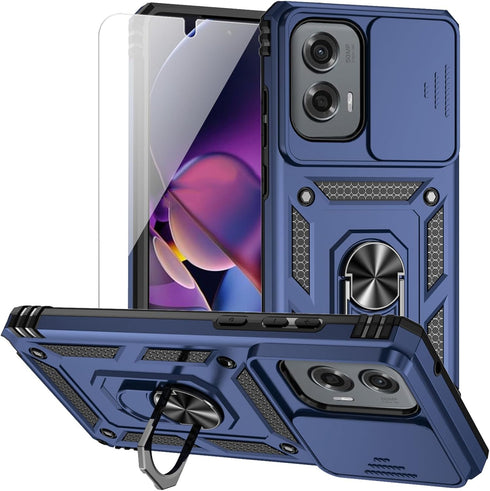 Motorola Moto G Stylus 5G 2024 Case with Camera Lens Cover, HD Screen Protector, Dual Layer Military-Grade Protective