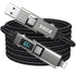 4 in 1 USB C Cable with Wattage Display, 65W Round Nylon