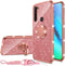 Cute Girls Women Glitter TPU Slim Case for Moto G Stylus (2020) with Ring Stand Kickstand - Rose Gold