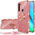Cute Girls Women Glitter TPU Slim Case for Moto G Stylus (2020) with Ring Stand Kickstand - Rose Gold