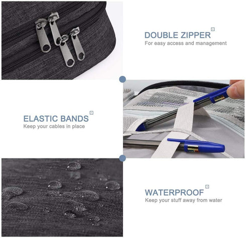 Jelly Comb Electronics Organizer Bag for Travel, Waterproof Cable Storage for Charging Cables, Power Bank, iPad