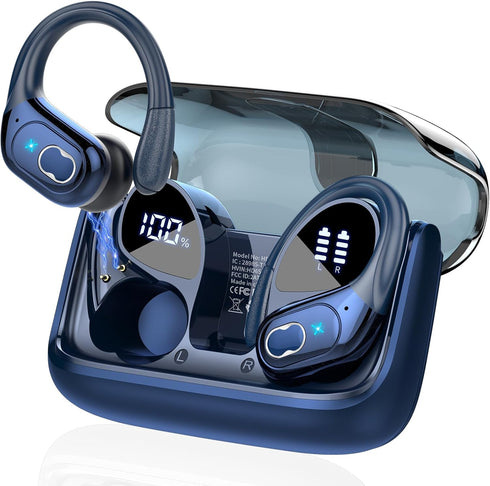 Wireless Earbuds 75Hrs Bluetooth 5.3, 2024 Sport Headphones, ENC Noise Cancelling Mic, IPX7 Waterproof, Royal Blue