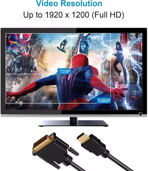 UV-CABLE 5-Pack, 6 1080P (5, HDMI to DVI Cable Ft Bidirectional DVI-D to HDMI Male to Male High Speed Adapter Cable