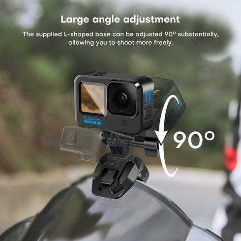 REYGEAK GoPro Motorcycle Windshield Clip, Aluminum Alloy Camera Clamp Mount for Hero 12 11 10 9 8