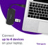 Targus 4-Port 2.0 (ACH114US) USB Hub, Black - Compatible with PC and Mac, Sleek and Travel Friendly