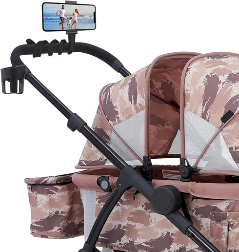 Portable Cell Phone Holder for Stroller, Non-Slip Flexible Arm Phone Mount, Stroller Accessories for Treadmill, Spin