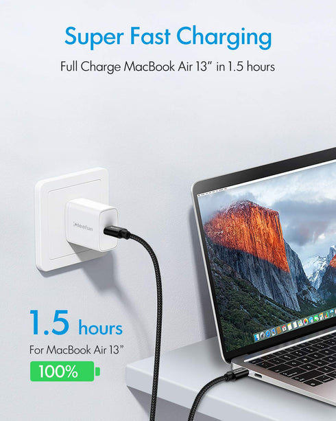 CLEEFUN 5-Pack USB C to USB C Cable 3ft, 60W Fast Charging Cord for iPhone 15/15 Pro Max/15 Plus, iPad/MacBook, Samsung