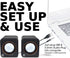 Manhattan USB Powered Stereo Speaker System, Small Size with Volume Control & 3.5 mm Aux Plug, Black Orange
