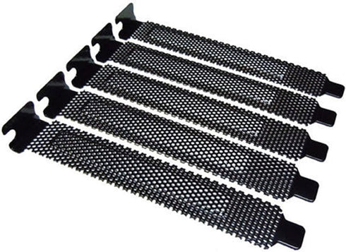 5pcs Black Hard Steel PCI Slot Cover Dust Filter Blanking Plate with Screw