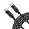 SOOPII 100W 10ft USB C to USB C Cable Fast Charge, Nylon Braided Cable with LED Display for iPhone 15/15 Pro/15 Plus/15