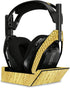 MightySkins Carbon Fiber Skin for Astro A50 Wireless Headphones + Base Station (Gen 4) - Golden Croc | Durable Finish