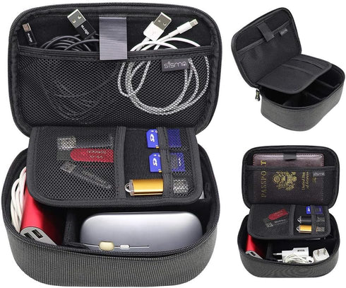 sisma Tech Travel Organizer, Small Electronic Accessories Carrying Bag for Cables, Phone Chargers, Special Edition