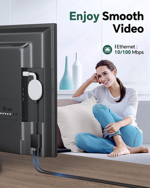 ZEXMTE USB C to Ethernet Adapter for Chromecast with Google TV, USB C to RJ45 Ethernet Network Adapter