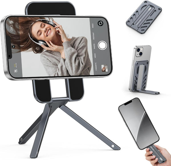 CAMOLO GEEK Magnetic Phone Tripod Stand Selfie Stick, MG-04 Foldable Lightweight Portable Travel Mount
