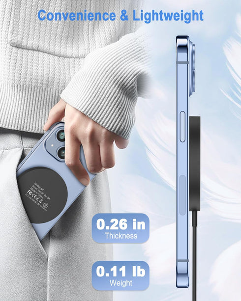 Magnetic Wireless Charger, Fast Mag Safe Charger for iPhone 15 Pro Max/15 Pro/15/15 Plus/14/13/12 Series, 20W Adapter