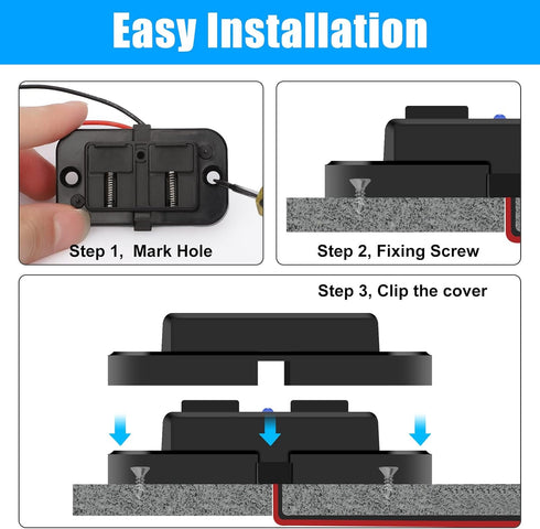 Linkstyle 2PCS RV USB Outlets - Dual USB Ports (USB-A and USB-C) with Blue LED Indicator, Surface Mount 12V USB Outlets for RVs, Marine, Motorcycles, Trucks, and Golf Carts