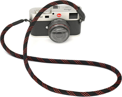 Vintage Camera Strap, 100cm Nylon Climbing Rope Neck Shoulder Strap for Micro Single and DSLR Camera (Black/Red)