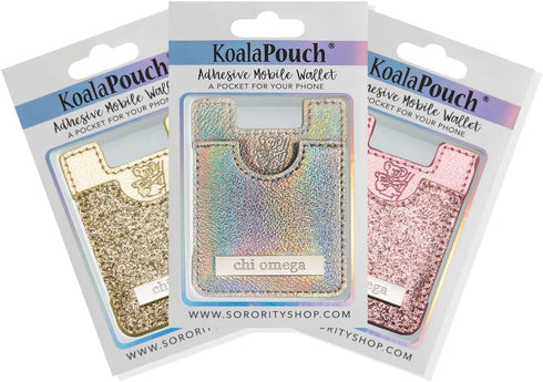 Sorority Shop Chi Omega Glitter Pouch - Holographic Koala