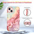 CASEFIV iPhone 13 Case, Rose Gold Marble Pattern, 3-in-1 Heavy Duty Shockproof Full Body Rugged Cover for 6.1" 2021.