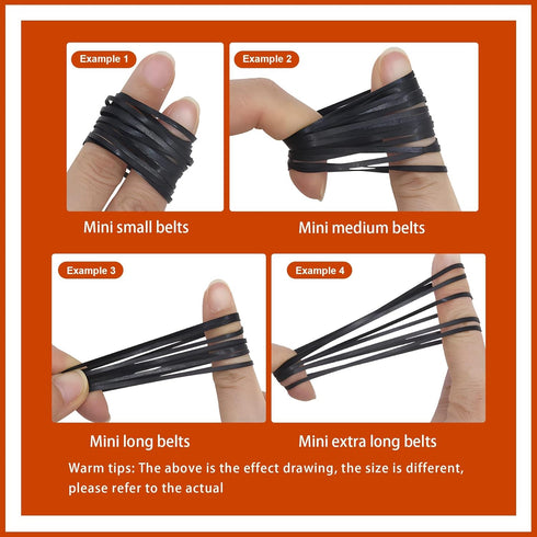 MEFONKOU 40-135mm Cassette 2mm 100 Recorder Rubber Belts Mix Flat Belt for Repair Maintenance Tape Machine DVD CD LD
