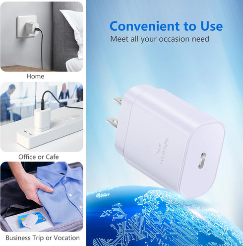 USB C Charger Block, Costyle 3 Pack 25W Super Fast Charger Type C for iPhone 15/14/13/12 Mini/11 Pro Max