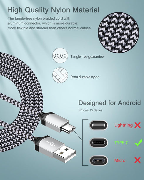 AILKIN iPhone 15 Pro Max Charger - Fast Charging USB C Type Cable + USB Wall Charger for Apple Phone