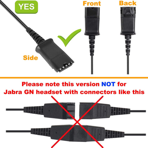 VoiceJoy U15 Quick Disconnect QD to USB Plug Adapter - Mute Volume Control for Plantronics Headset QD Connector