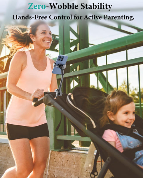 WISHCODE 16 Max/14/13/12, S24, 47" Stroller Phone Holder, Gooseneck Cell Phone Mount for Baby Stroller, Shopping Cart