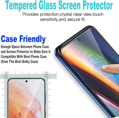 STARSHOP Compatible Motorola One 5G Ace Phone Case - Military Grade Shockproof Protective Cover with Tempered Glass