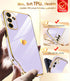 LeYi Purple Soft TPU Case for Samsung Galaxy A15 5G: Shockproof, Love Heart Plating, with 2 Tempered Glass Protectors.