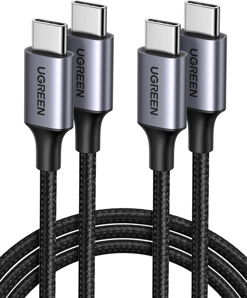 UGREEN 3.3FT USB C to USB C Cable 2-Pack, 60W Nylon Braided for iPhone 15, Galaxy S24/S23/S22, Pixel 8/7, MacBook,