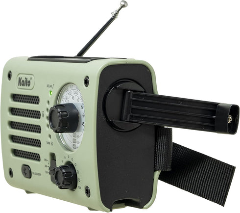 Kaito KA380 Emergency Radio & Portable Bluetooth Speaker, AM/FM NOAA Weather Radio, Rechargeable with Solar Panel