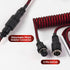 5-Pin GX16 Keychron Premium Coiled USB-C Angled Red Cable, Detachable Metal Connector, USB-A Adapter, Double-Sleeved