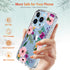 GiiKa for iPhone 13 Pro Case with Screen Protector, 6.1 inch Clear Full Body Shockproof Floral Hard Case for Girls Women