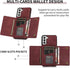 Asuwish Phone Case for Samsung Galaxy S21 5G 6.2 inch Wine Red Wallet Cover with Tempered Glass Protector & PU Leather